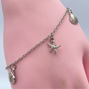 18K Gold-Plated Seashell & Starfish Charm Bracelet